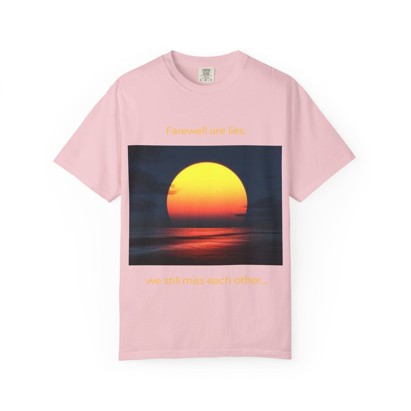 Sunset Photo T-Shirt — "Firewalk with Me, we still miss each other" Graphic Tee