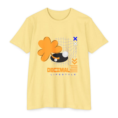 Decimal Lifestyle Graphic T-Shirt — Retro Abstract Floral Streetwear