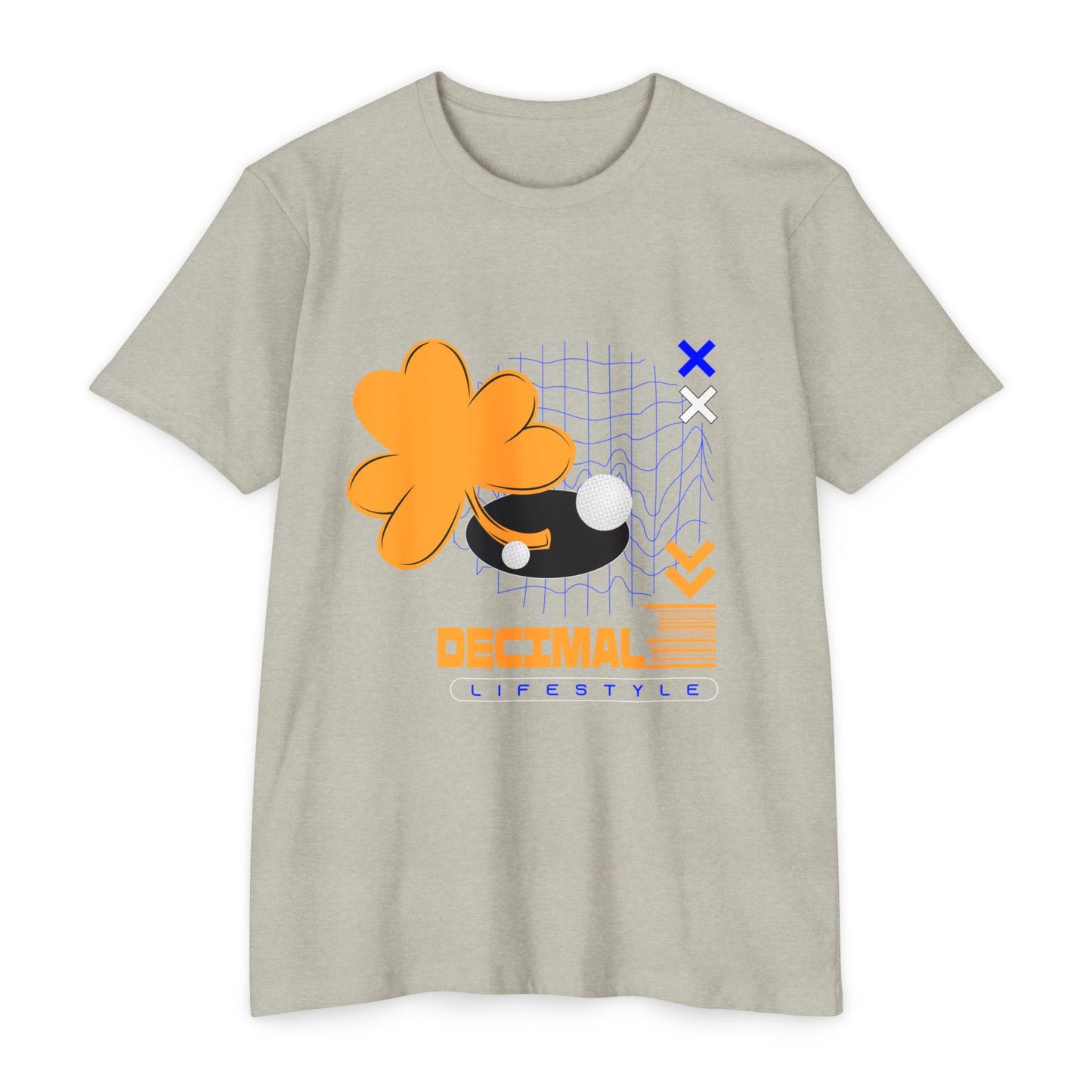 Decimal Lifestyle Graphic T-Shirt — Retro Abstract Floral Streetwear