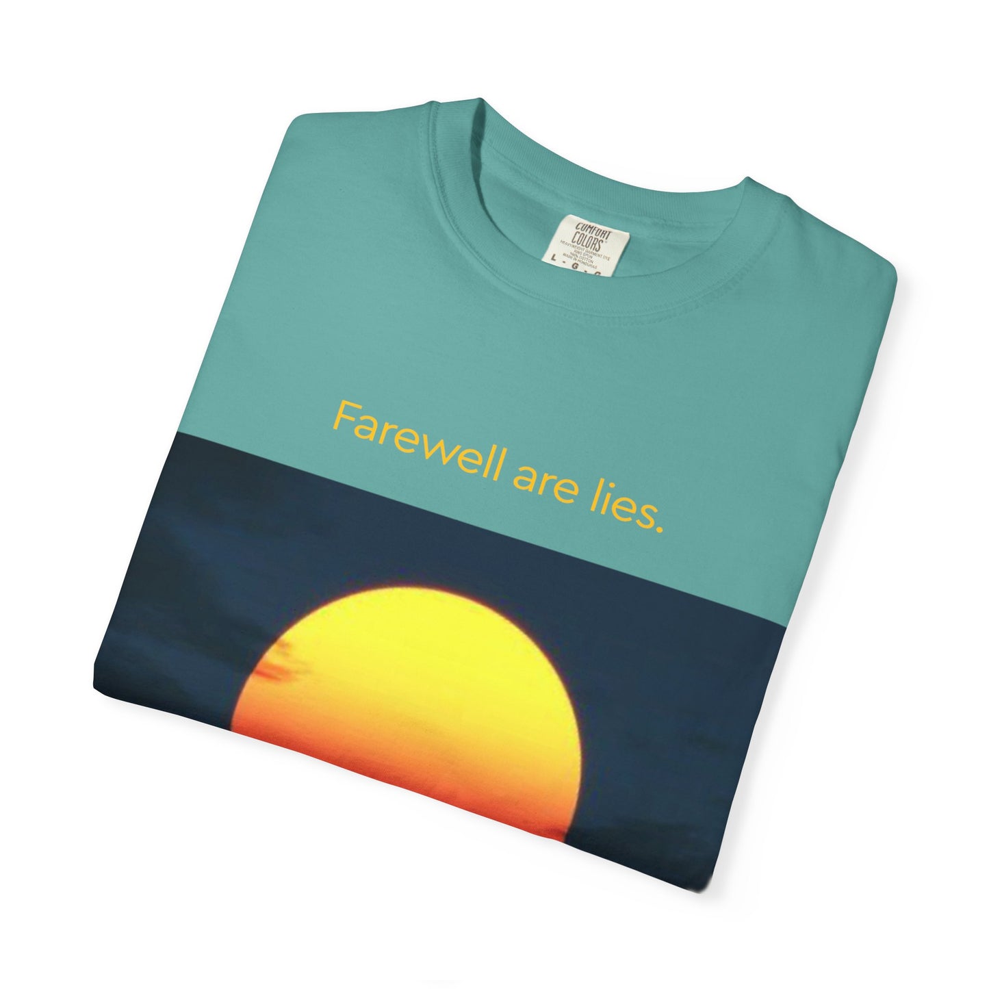 Sunset Photo T-Shirt — "Firewalk with Me, we still miss each other" Graphic Tee