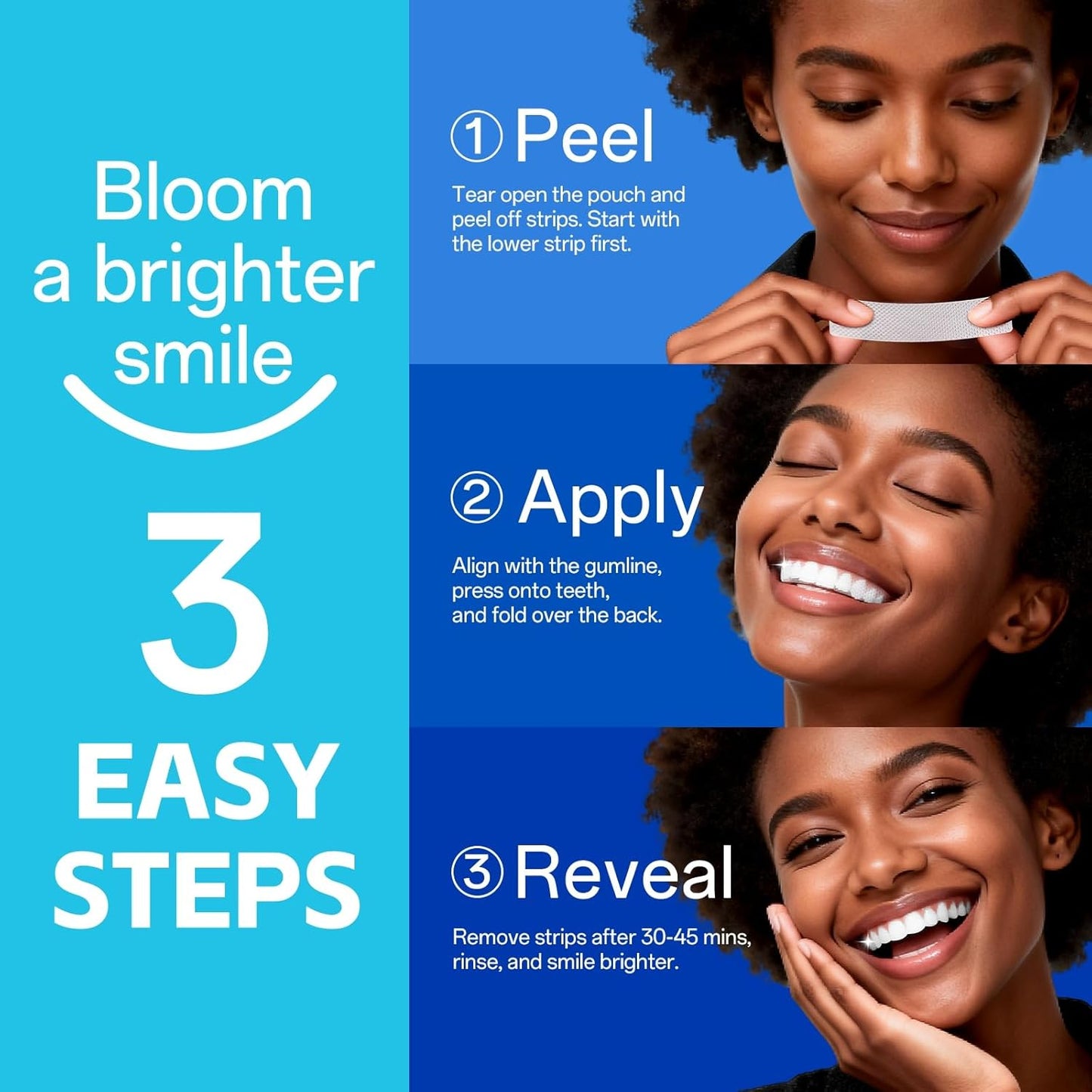 Teeth Whitening Strips – Professional Dentist Approved, Gum-Safe Formula, 28 Non-Slip Strips, 14 Treatment, Pain-Free Express Whitening Kit in 30 Min, Easy to Use for Bright Smile