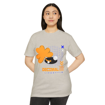Decimal Lifestyle Graphic T-Shirt — Retro Abstract Floral Streetwear