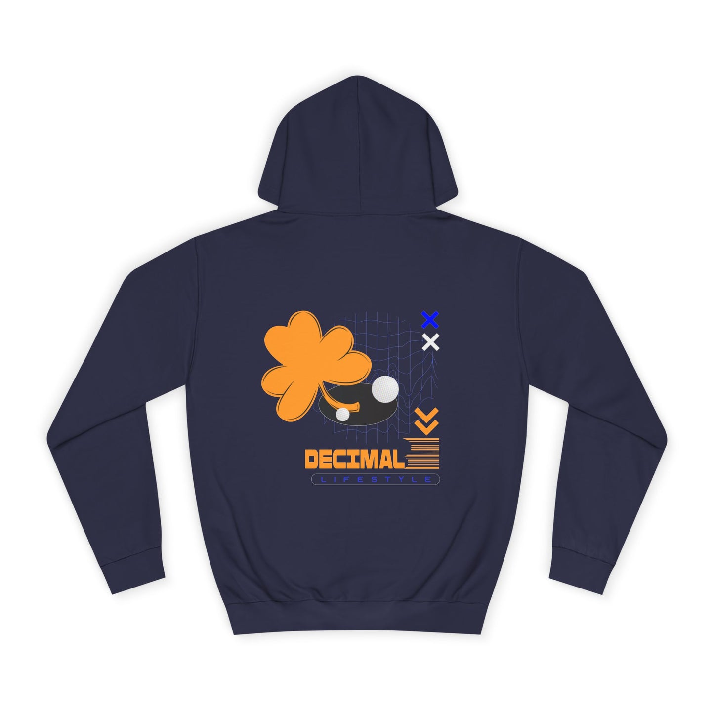 Clover Decimal Hoodie — Modern Graphic College Sweatshirt