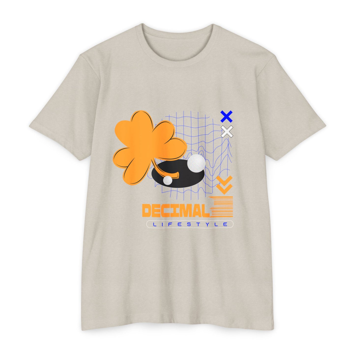 Decimal Lifestyle Graphic T-Shirt — Retro Abstract Floral Streetwear